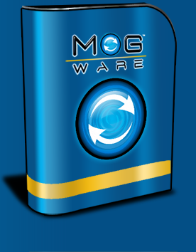 Box with Mog logo on it